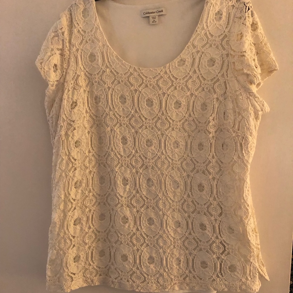 Cream lace top 2X